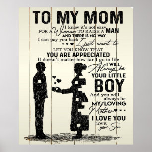 Filho Para Mãe Poster Vertical   Bonito presente