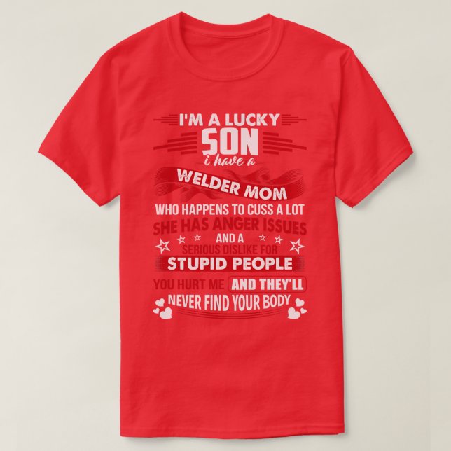 Filho Sortudo Da Mãe Orgulhosa T-Shirts Para Solda (Frente do Design)