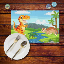 Filhos Cartoon Dinossauros Placemat Laminado