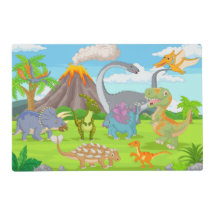Filhos Cartoon Dinossauros Placemat Laminado