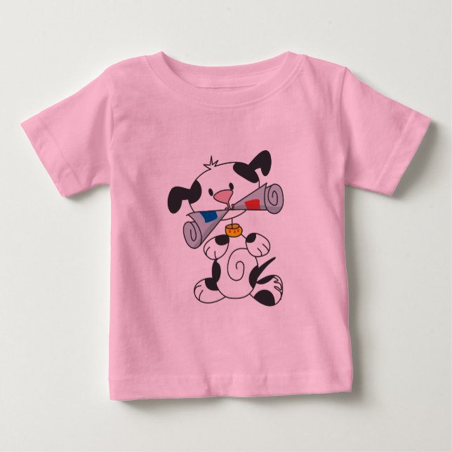 Filhote de cachorro com t-shirt e presentes do (Frente)