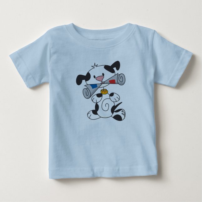 Filhote de cachorro com t-shirt e presentes do (Frente)