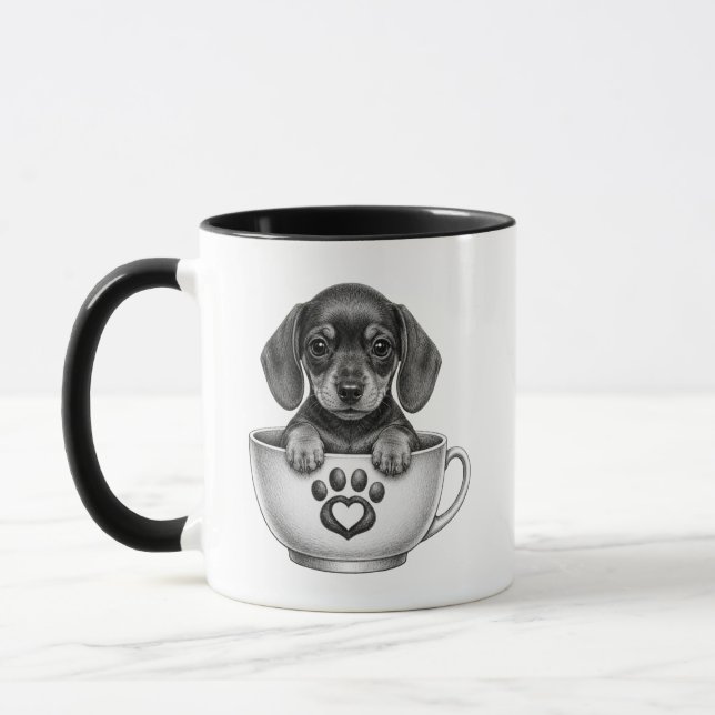 Filhote de Dachshund Xícara de Chá (Esquerda)