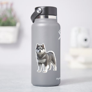 Filhote de Husky Siberiano Fofo Adesivo Die-Cut 3D