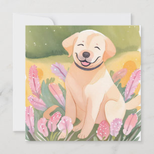 Filhote de Retriever Dourado Cartão Pintado à Ag