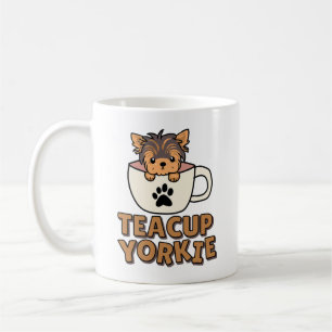 Filhote de Yorkie xícara de chá 