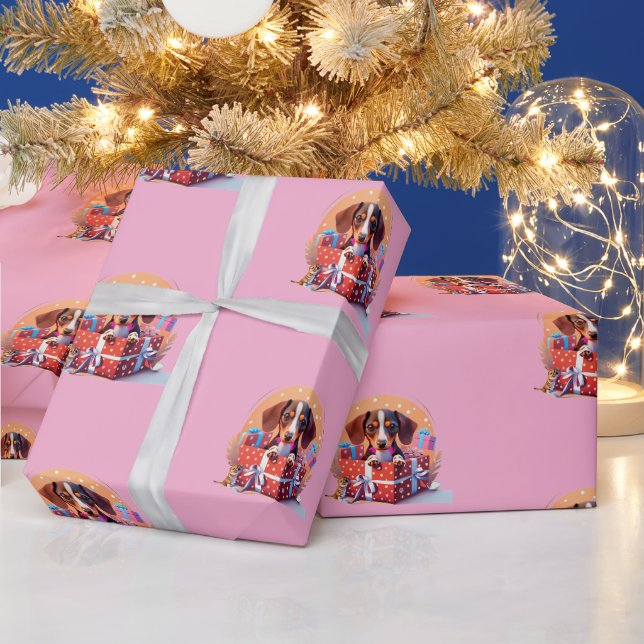 Filhote Fofo em Papel de Presente de Aniversário C (Feriados)