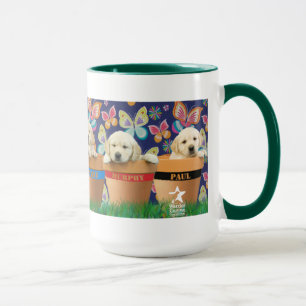 Filhotes de cachorro na caneca dos Flowerpots