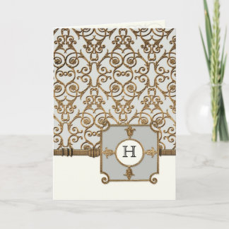 Filigrana Dourada, Cinza - Cartões de Agradeciment