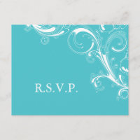 Filigree Swirl Blue Curacao RSVP