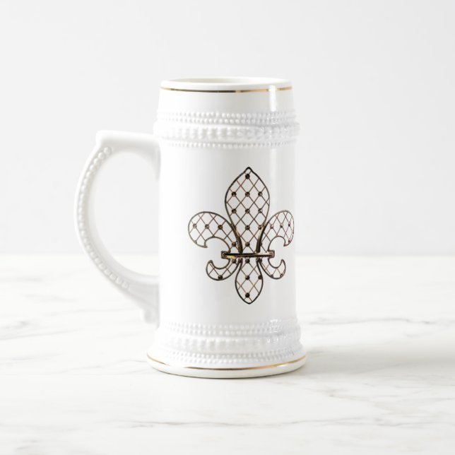 Filigreed Fleur de Lys Caneca de cerveja (Esquerda)