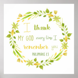 filipinas de aquarela floral poster bíblia