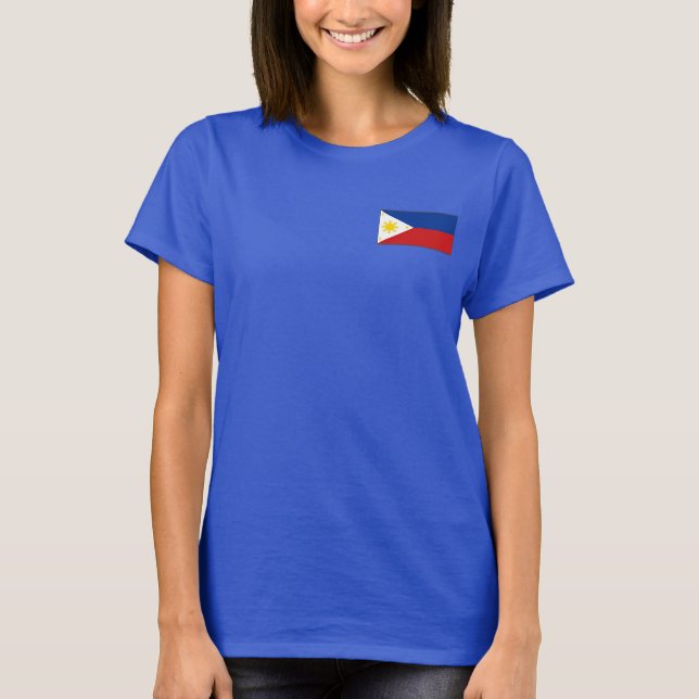 Filipinas Flag e Map Dk T-Shirt (Frente)