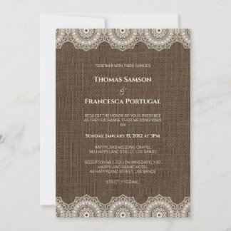 Filipiniana Lace sobre o Convite para Casamento Bu