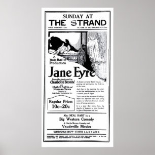 Filme de vintage "Jane Eyre" 1922 e poster
