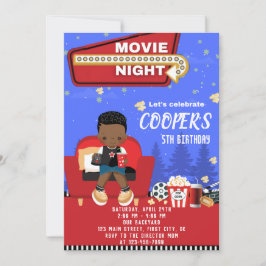 Filme Noite 1 Cartão de Convite de Aniversário