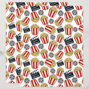 Filmes e Pop-corn Scrapbook Paper