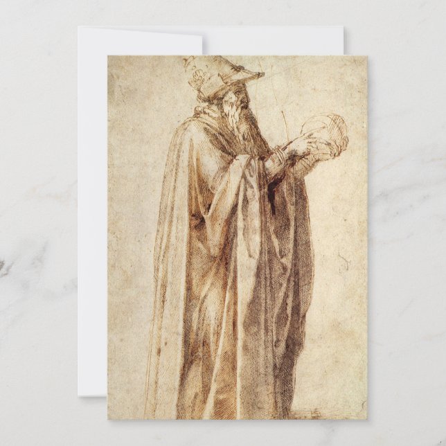 Filósofo grego com crânio humano por Michelangelo (Frente)