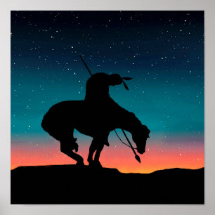 Fim da trilha Sihouette com Poster do céu noturno