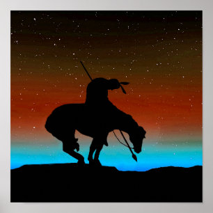 Fim da trilha Sihouette com Poster do céu noturno