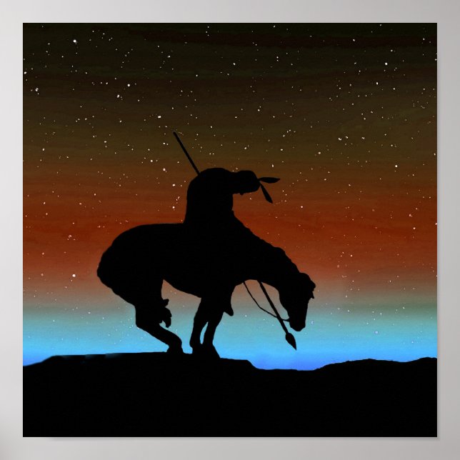 Fim da trilha Sihouette com Poster do céu noturno (Frente)