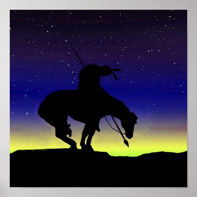 Fim da trilha Sihouette com Poster do céu noturno (Frente)