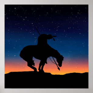 Fim da trilha Sihouette com Poster do céu noturno