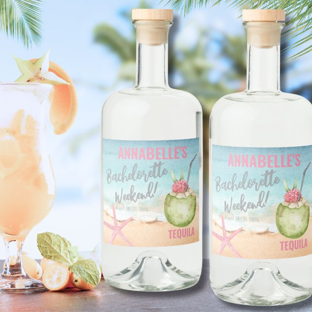 Fim de Semana de Despedida de Solteira de Casament (Bachelorette Party Weekend Liquor Bottle Label)