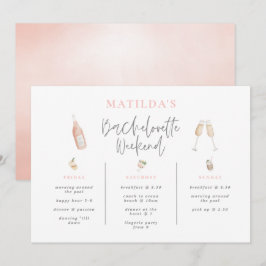 Fim de semana de solteira de cocktail de aquarela 