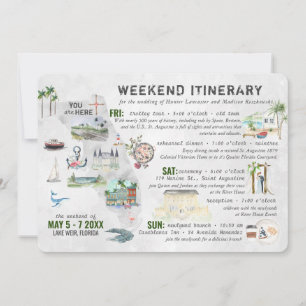 Fim de Semana do Casamento no Cartão Itinerário da