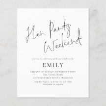 Fim de Semana Itinerário do Partido Hen Minimalist