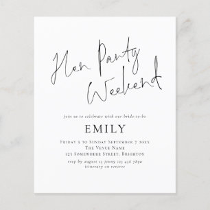 Fim de Semana Itinerário do Partido Hen Minimalist