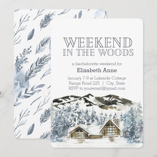 Fim de semana no mato | Convite de festas de inver (Frente/Verso)