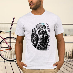 Fim de Semana Vibes Negra Camisa Gráfica