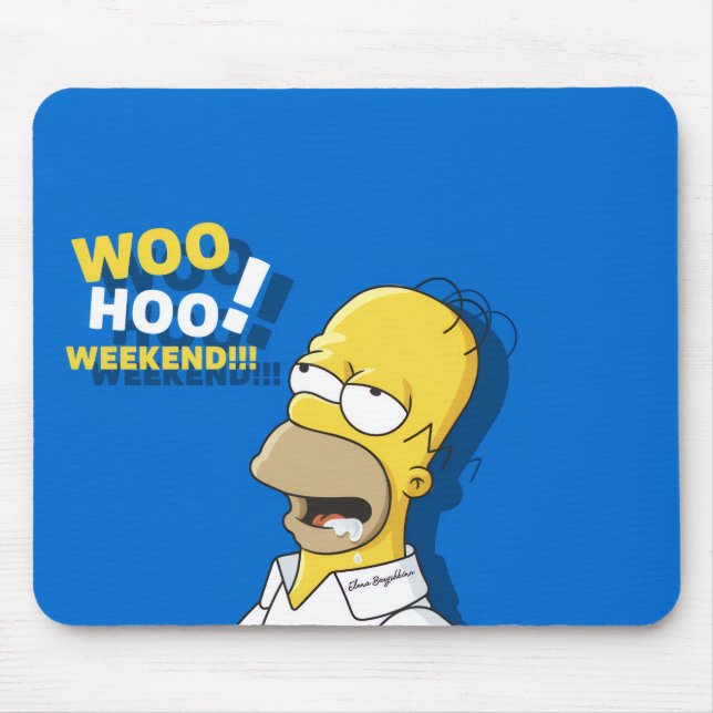Fim de Semana Woo Hoo Mousepad de Desenho Animado  (Frente)