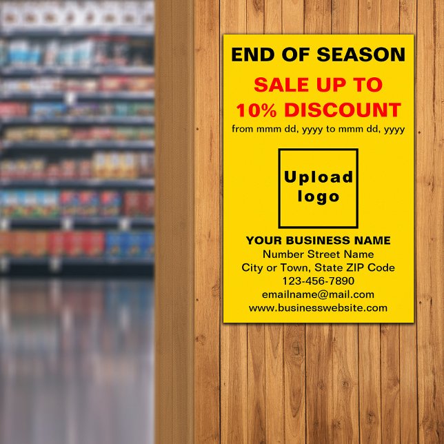 Fim do período de vendas Poster amarelo de negócio (Criador carregado)