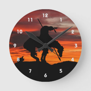 Fim do Relógio de Parede da Silhueta de Trilha