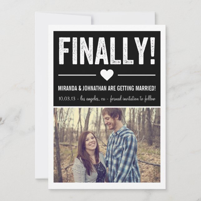 Finalmente - Anúncios de Save The Date com Foto Pr (Frente)