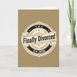 Finalmente Divorciado Est. 2026 Cartão Vintage