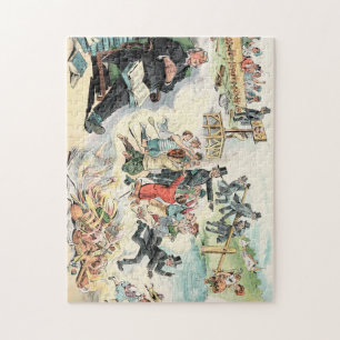 FINE ART 19º SÉCULO QUEBRA-CABEÇA DE JIGSAW