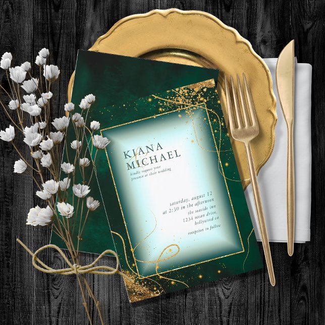 Fine Dourado Lines Abstrato Wedding V2 Emerald ID8 (Criador carregado)