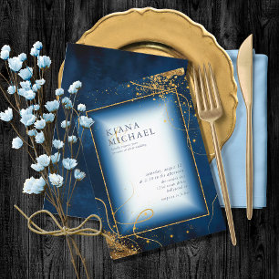 Fine Dourado Lines Abstrato Wedding V2 Marinho ID8