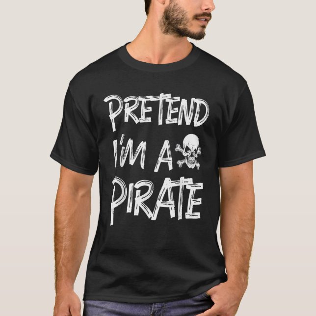 Fingir que sou uma Design de Pirata de Camisa Engr (Frente)