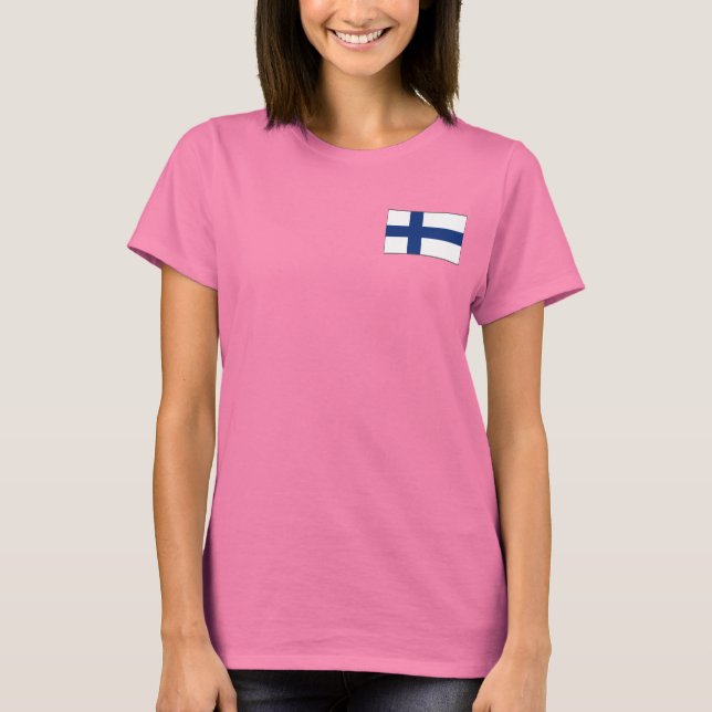 Finlândia Flag e Map dk T-Shirt (Frente)