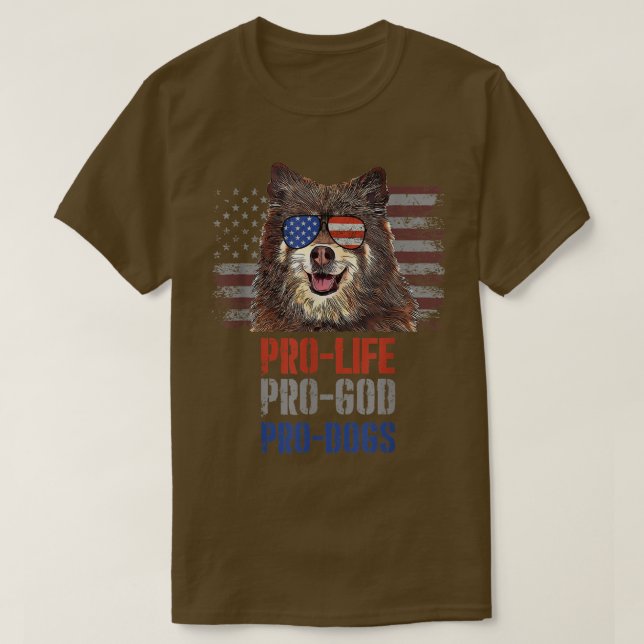 Finnish Spitz Pro Life Pro God Pro Dogs T-Shirt (Frente do Design)