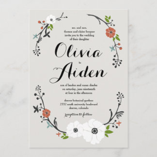 Fio Floral Branco | Convite de casamento
