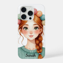 Fio Personalizado e Menina de Tricô iPhone 15 Pro