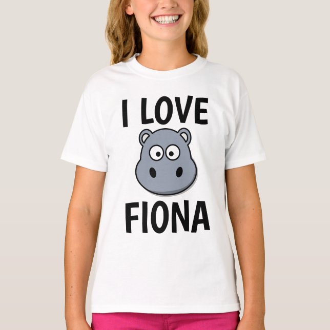 FIONA HIPPO T-Shirts, EU AMO Camisetas FIONA (Frente)