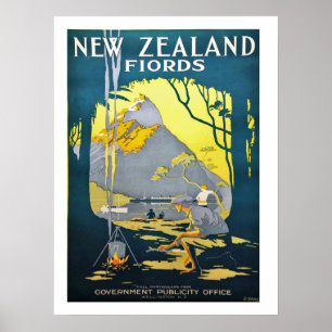 Fiords de Nova Zelândia, poster das viagens