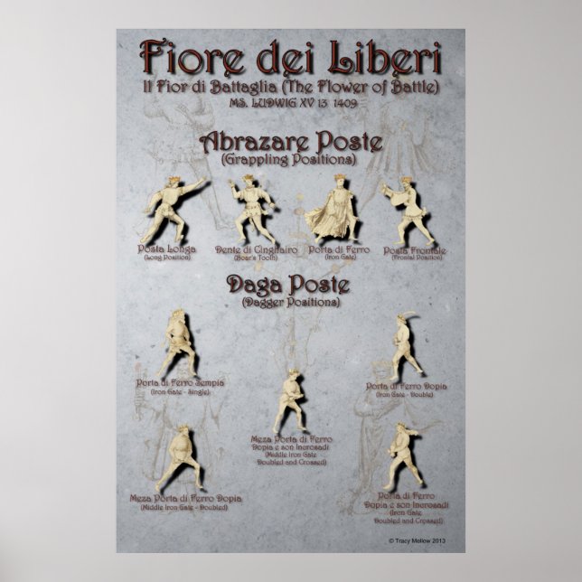 Fiore Abrazare e Daga Poste Poster (Frente)